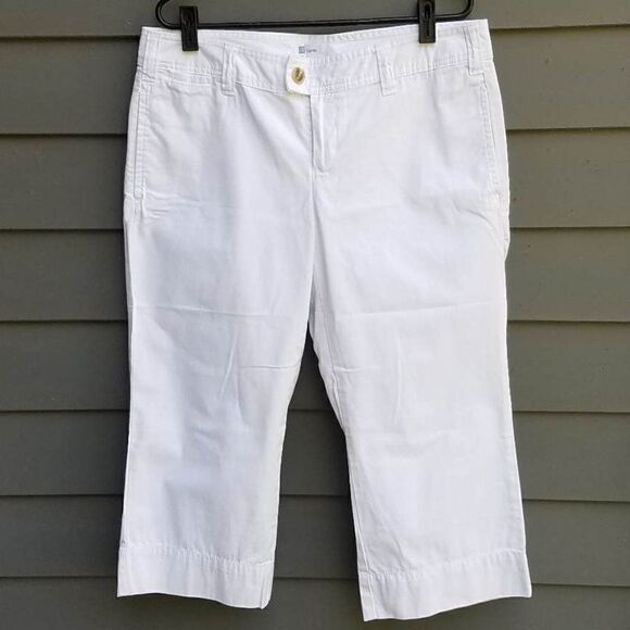 Gap Favorite Khaki White Capris Size 10 - Picture 1 of 9